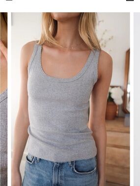 Marea Pointelle Gray Tank Top M